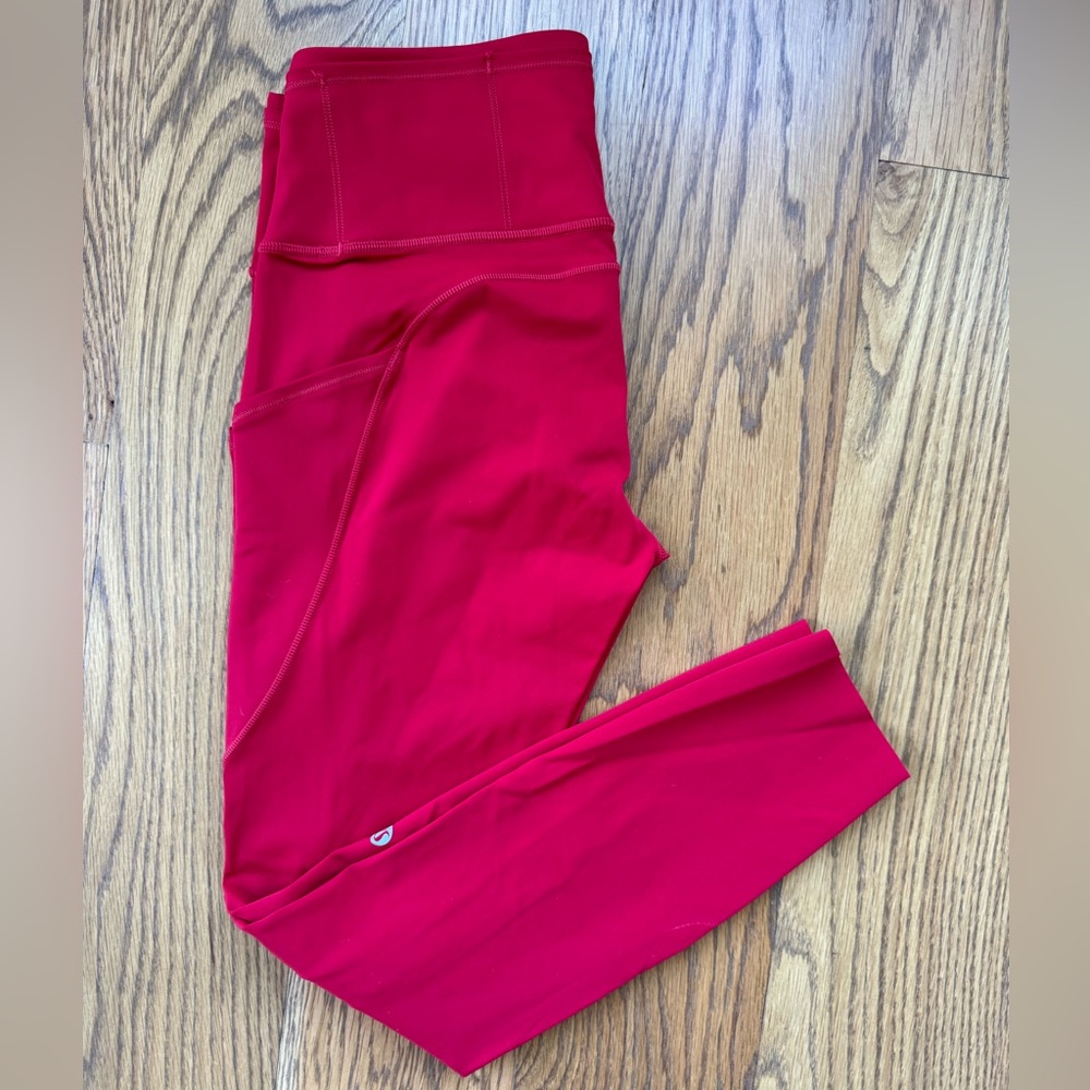 Lululemon Fast and Free HR Leggings Size 6 Red
